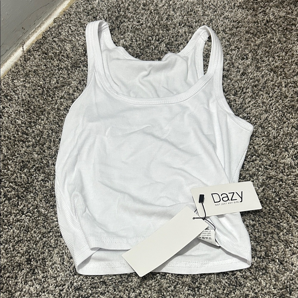 Dazy Essential White Tank Top